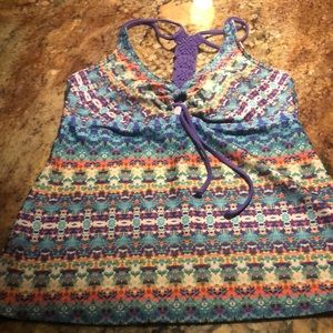 Prana Multicolor tankini top, size medium